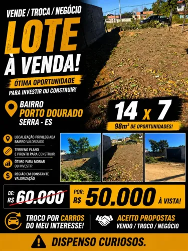 LOTE EM PORTO DOURADO