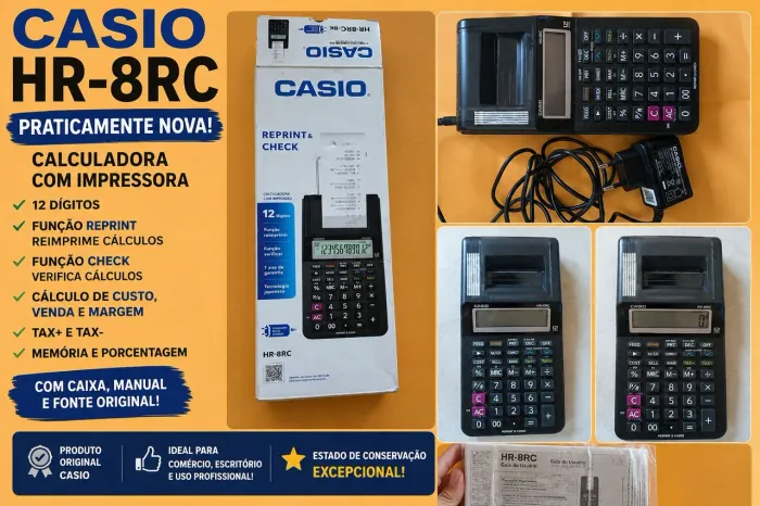 CALCULADORA CASIO HR-8RC - PRATICAMENTE NOVA!
