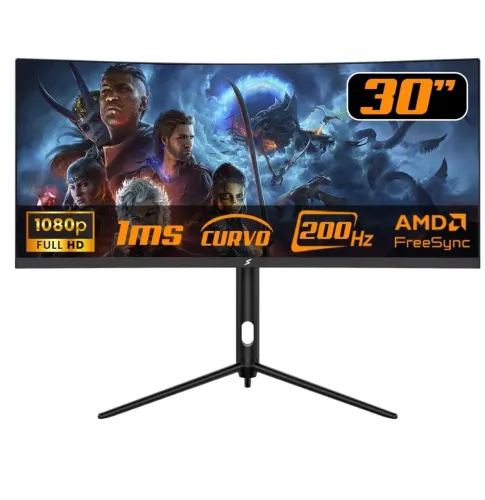 Monitor Gamer SuperFrame , Black, 30 pol, Curvo, UltraWide, Full HD, VA, 1ms, 200Hz