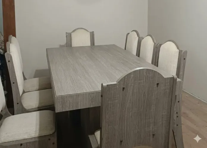 Mesa de Jantar Grande com 8 Cadeiras