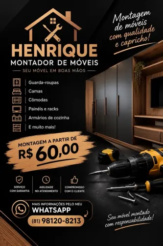 Montagens de moveis em geral!!