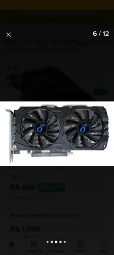 Placa de vídeo Gamer 8gb