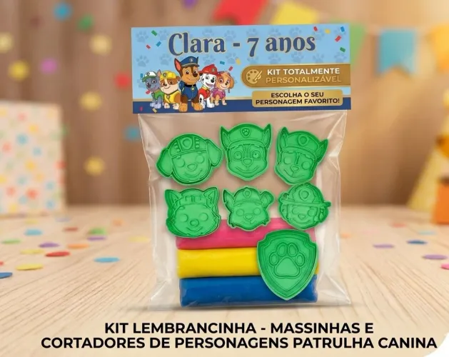 Kit Lembrancinha Criativa: Massinhas + Cortadores Personalizados