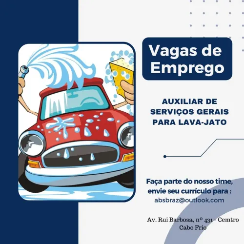 VAGA DE EMPREGO - LAVADOR DE AUTOMÓVEL ?<br>