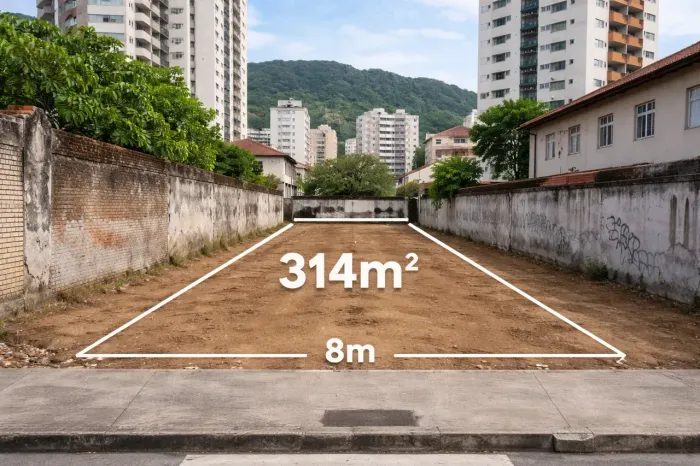 Terreno 312 m² na Vila Belmiro Próximo ao Estádio Uso Residencial ou Comercial