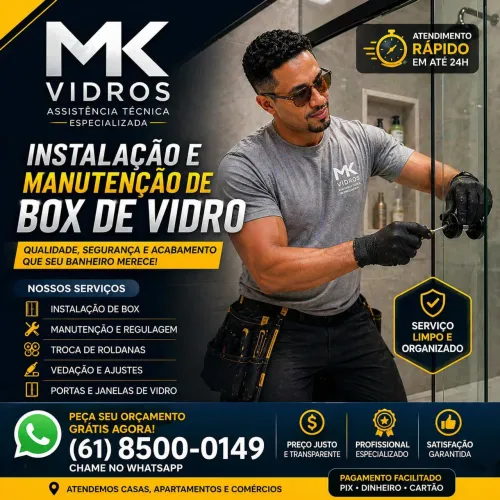 Conserto e Instalação de Box de Vidro - Orçamento Grátis