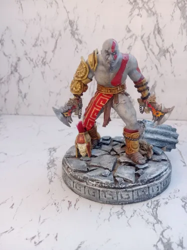 Estátua Kratos God Of War - Artesanal / Pintada A Mão