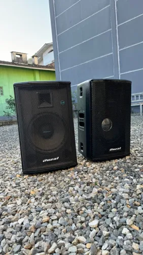 Caixas de Som ONEAL - Ativa + Passiva (400wats)+ 2 pedestais + carrinho de transporte