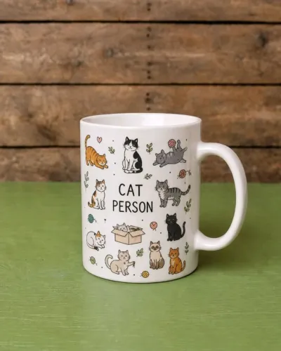 caneca personalizada cat person gato gatinho gatos