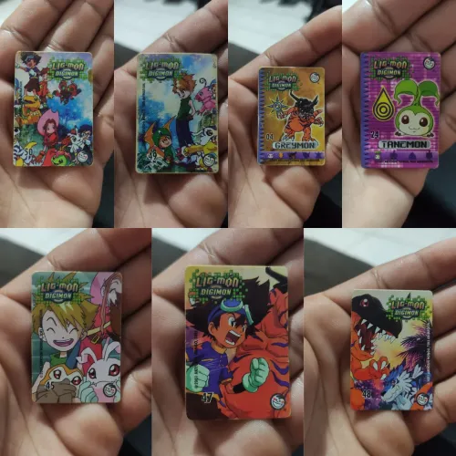 7 Tazos Lig-Mon Digimon Elma Chips Originais
