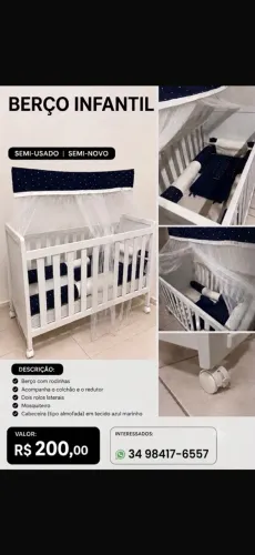 Berço infantil com kit