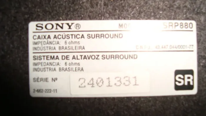 Uma Caixa Acústica Sony SS-SRP 880 Nova - Nunca Usada