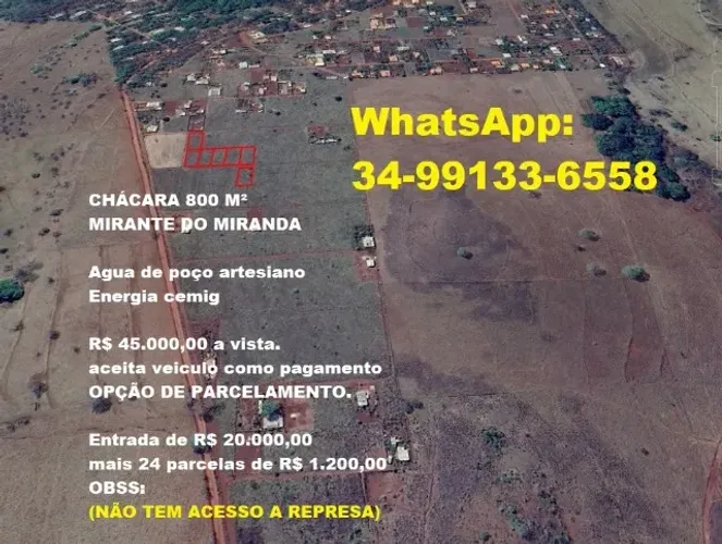 Chácara mirante do miranda Uberlandia 800m²