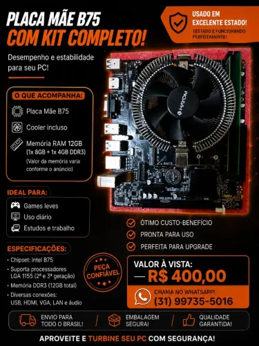 Vendo Kit upgrade DDR3 i5 3470+b75m+12 GB ram (1x8 gb + 1x4 GB)