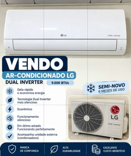 AR-CONDICIONADO LG DUAL INVERTER 9.000 BTUs