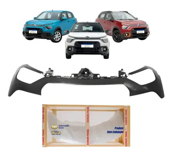 Parachoque Dianteiro Citroen C3 2022 23 24 25 2026 Superior Preto Liso Para Pintura