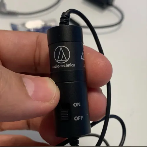 Microfone de Lapela Audio-Technica ATR3350 + Adaptadores