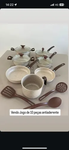 Jogo de panelas antiaderente Vanilla 7 peças + 3 utensílios