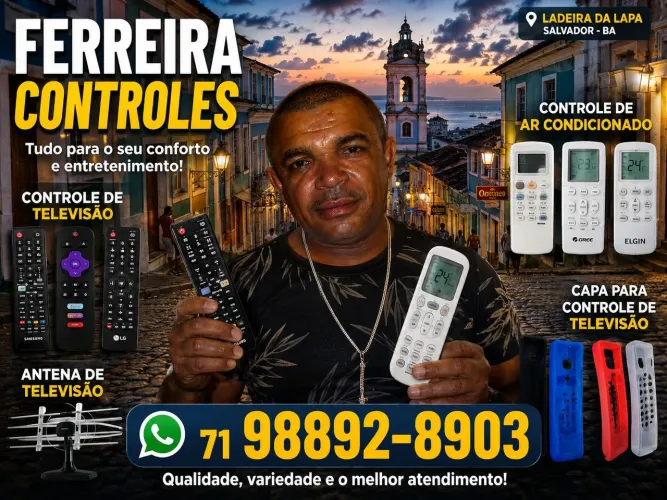 Controle de televisão e de ar condicionado
