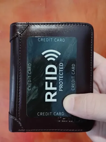Carteira Masculina Couro Legítimo Escova De Vaca com Proteção RFID Anti-furto