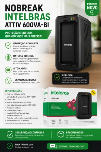 NOBREAK ATTIV 600VA-BI