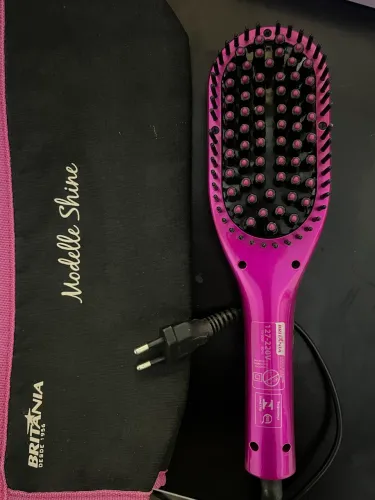 escova alisadora britânia modelle shine rosa bivolt