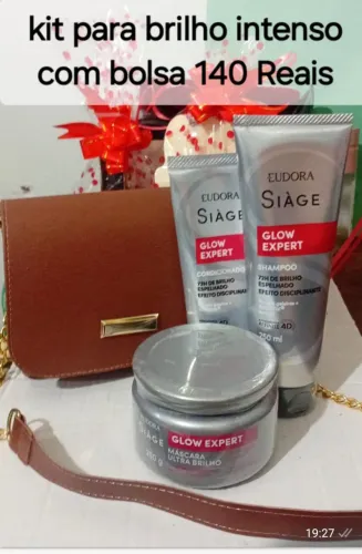 Kit Eudora com bolsa 140 Reais