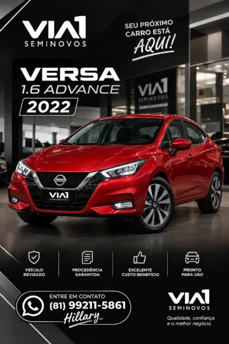 Nissan Versa Advance 1.6 16V Flex AUT 2022