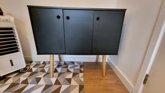 Aparador Buffet Retrô 3 Portas Bonatto Balcão Cor Preto