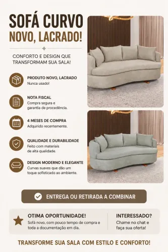 Sofa 4 Lugares Boucle M-204 2m Living Estofados Martins