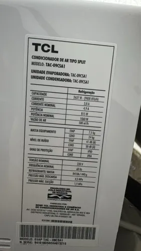 TCL 9.000 BTU?S INSTALAÇÃO INCLUSA