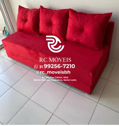 Sofá Cama Bicama 1,70m Suede D33 Compacto para Kitnet e Espaços Pequenos