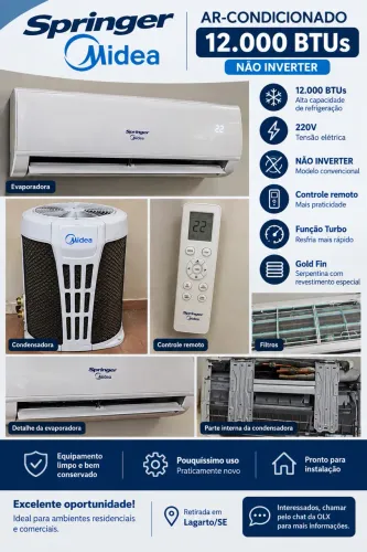 AR-CONDICIONADO MIDEA 12.000 BTUs ? PRATICAMENTE NOVO!