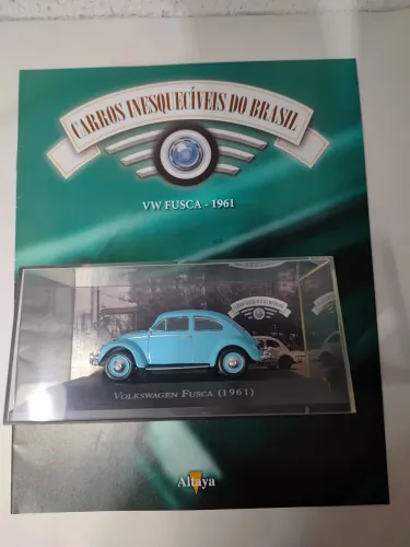 VW Fusca 1961 1:43 Altaya - Carros Inesquecíveis do Brasil + Fascículo