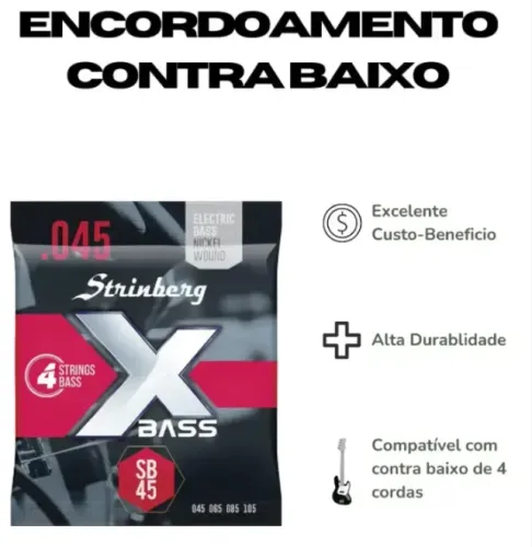 Encordoamento Strinberg SB-45 Contrabaixo 4 Cordas Nickel Wound 045