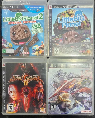 Pacote 4 jogos PS3 (LittleBigPlanet 1 e 2, Soul Calibur 4 e 5)