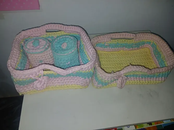Kit higiene de bebê em crochê 