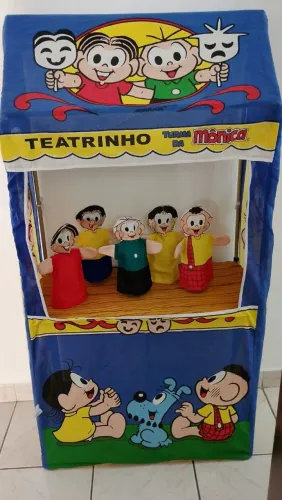 Teatrinho turma da Mônica com 5 fantoches