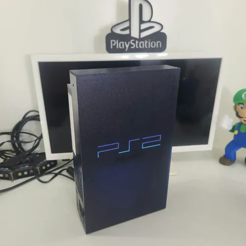 Console Playstation 2 Midnight Blue - Impecável
