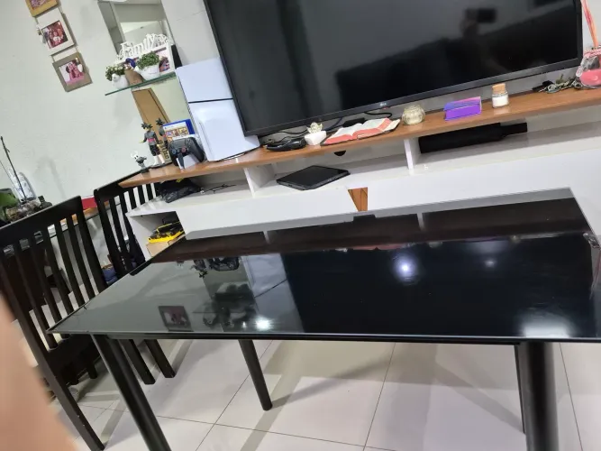 Mesa para computador 1,20m vidro temperado