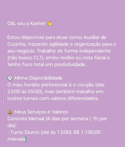 Auxiliar de cozinha
