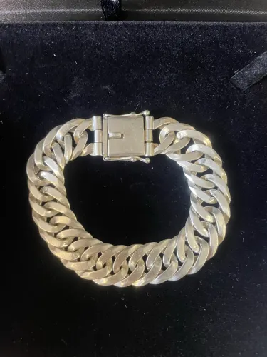 Pulseira Grumet Dupla 13mm Prata 925 Italiana