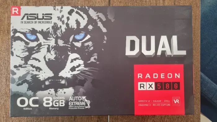 Placa de vídeo Asus Dual Radeon AMD RX580 RX 580 8GB OC GPU VGA DirectX 12