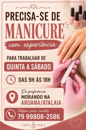 Vaga para manicure .