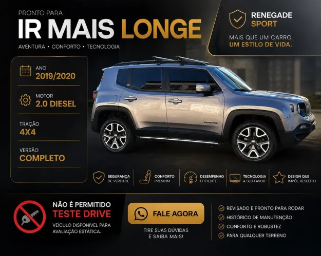 Jeep Renegade Longitude 2.0 4X4 TB Diesel AUT 2020