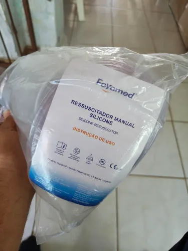 Reanimador Adulto Respirador Manual Silicone - Foyomed Cinza Cinza-escuro
