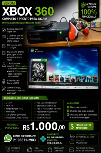 Xbox 360 semi novo