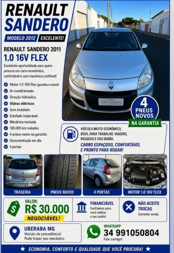 Renault Sandero Expression Hi-flex 1.0 16V 5P 2012