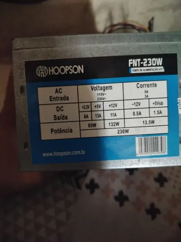 Fonte hoopson 230w