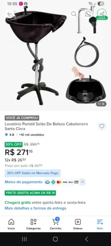 Lavatório de salão de beleza